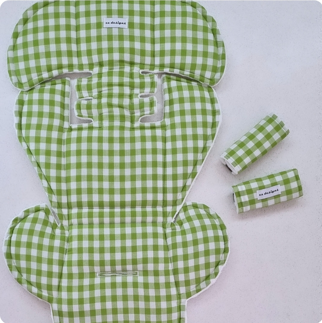 Avocado Gingham Ultimate Pram Liner