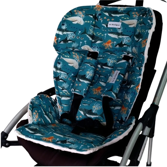 The Ultimate Universal Pram Liner- Sea Mammal